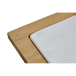 Interiors by Premier Elegant White Marble And Bamboo Cheese Board, Versatile Chopping Board, Stylish Chopping Board For Kitchen