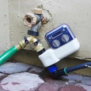 2 Way Garden Tap Connector, Brass Garden Hose Tap Y Splitter Connector with Individual On/Off Valves