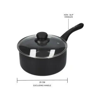 4pc Cooking Set Including Can-to-Pan Non-Stick Saucepan with Lid and 3x Stainless Steel Saucepan Divider Baskets