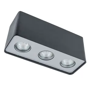 Luminosa Modern Surface Mounted Black 3 Light  LED, GU10