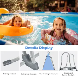 Costway A Frame Pool Ladder Above Ground W/ Removable Steps Non-Slip