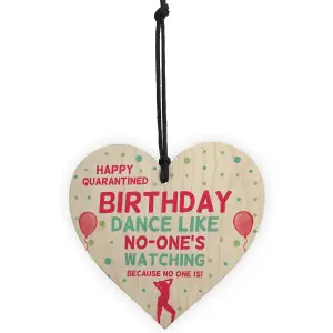 Funny Birthday Quarantine Lockdown Card Gift Wooden Heart Gift For Mum Daughter