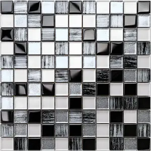 Glass mosaic on mesh for bathroom or kitchen 300mm x 300mm - Pearl Jam