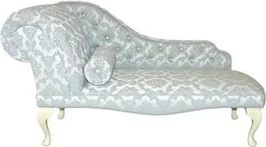 Loretta Upholstered Chaise Lounge Fairmont Park Upholstery: Linea Stone, Leg Finish: Mahogany, Orientation: Left-Hand Chaise