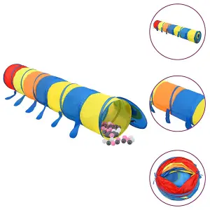 Berkfield Children Play Tunnel with 250 Balls Multicolour 245 cm Polyester