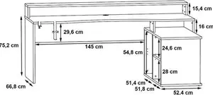 Flair Power W L Shaped Corner Gaming Desk