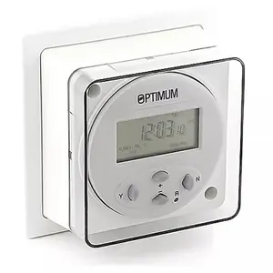 Optimum Digital Socket Box Timer 24 Hour 7 Day General Switch Single Pattress Wall Mount