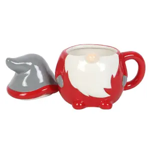 Something Different Gonk Lidded Christmas Mug Red/Grey (One Size)