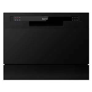 Baridi Compact Tabletop Dishwasher 6 Place Settings, 6 Programmes - Black