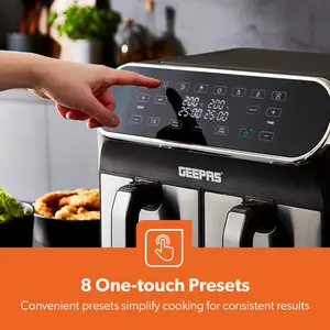 Geepas Prestige Dual Zone Air Fryer - 8L XL Capacity