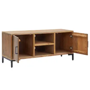 Berkfield TV Cabinet Brown 110x35x48 cm Solid Pinewood