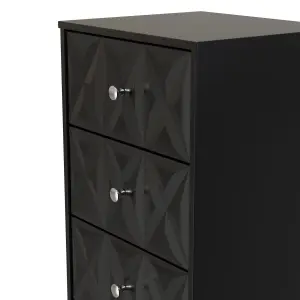 San Jose Ready assembled Black 5 Drawer Bedside chest (H)1120mm (W)450mm (D)395mm