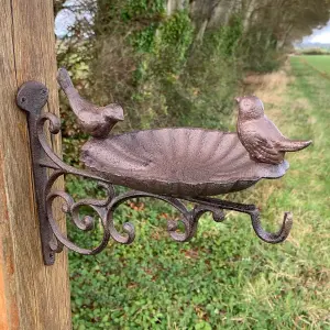 Conwy & Venus Cast Iron Wall Mounted Bird Feeder Bath (Set of 2)