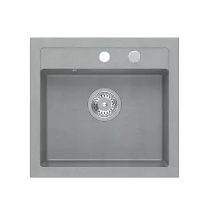 Quadron Johnny 110 kitchen sink bowl, 500mm to fit 50cm cabinet, inset Grey GraniteQ material