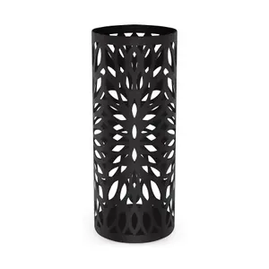 Round Metal Umbrella Stand in Black