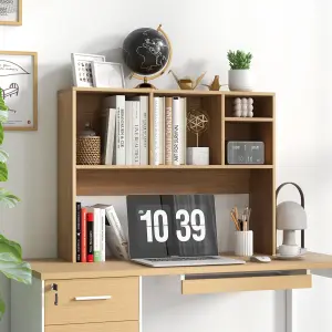 Costway Desktop Bookshelf Tabletop Display Rack Storage Organizer w/ 4 Cubbies