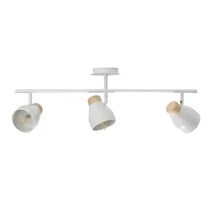 Contemporary Scandinavian Style Triple Bar Spot Ceiling Light in Muted Dove Grey