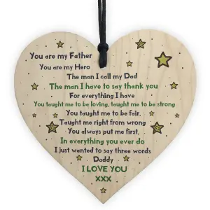 Handmade Daddy Gifts Wooden Heart Gift For Daddy Birthday From Daughter Son Keepsake