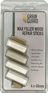 GRAIN GUARD Wax Filler Wood Repair Sticks - White Wood - 4 x 40mm