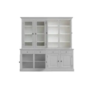 Topeka Standard China Cabinet Light Grey/White