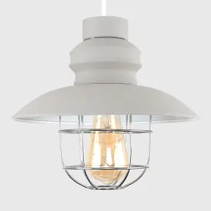 ValueLights Penglai Modern Cement Grey Stone Effect Fisherman's Style Ceiling Pendant Light Shade