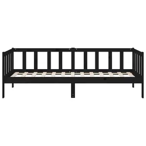 Berkfield Day Bed Black 90x190 cm Solid Wood Pine