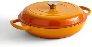 Dunelm Cast Iron Casserole Dish 3L, Orange