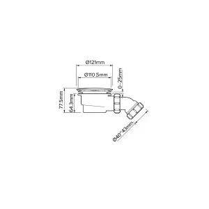 Flomasta Silver Shower waste (W)121mm (Dia)225mm