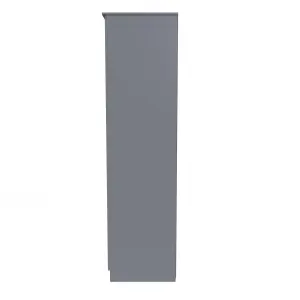 Chester Triple Mirror Wardrobe in Uniform Grey Gloss & Dusk Grey (Ready Assembled)