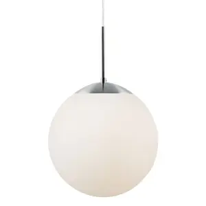 Nordlux Cafe 25 Indoor Dining Kitchen Hallway Pendant Ceiling Light in Opal White (Diam) 25cm