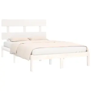 Berkfield Bed Frame White Solid Wood 200x200 cm