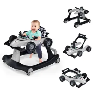 Costway 4-in-1 Foldable Baby Walker Activity Push Walker w/ Adjustable Height & Speed