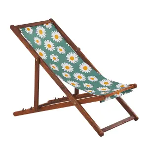 Sun Lounger Wood Dark Brown ANZIO