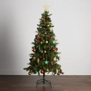 6ft Eiger Green Natural effect Hooked Full Artificial Christmas tree