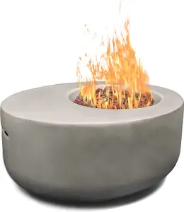 MDA Designs ECHO Light Grey Lavish Garden and Patio Fire Pit with Eco-Stone Finish