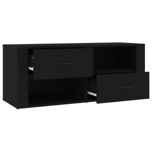 Berkfield TV Cabinet Black 100x35x40 cm Engineered Wood