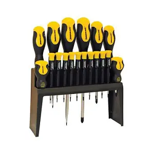 18 Piece Soft Grip Screwdriver Set Slotted PZD Phillips Torx