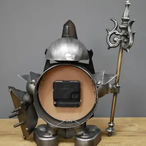 Rustic Warrior clock in the shape of a soldier