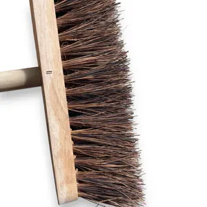 Brushware UK 12 Inch Stiff Bassine Cane Wooden Broom With Handle