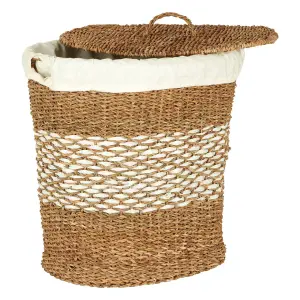 Interiors by Premier Oval Seagrass Basket with Lid