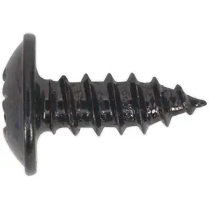 100 Pack of 3.5 x 10mm Self Tapping Black Screws with Flanged Pozi Head