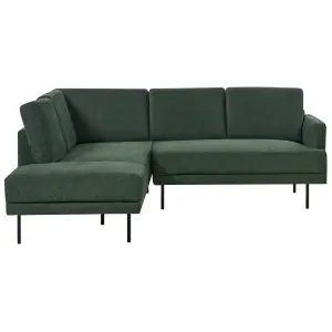 Right-Hand Corner Sofa BREDA Dark Green Fabric Right Hand