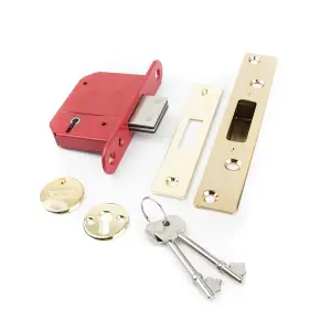 Dart Traditional Front Door Furniture & Lock Kit - Polished Brass