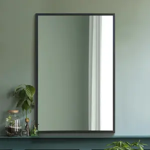 MirrorOutlet The Artus Black Aluminium Edged Wall Mirror 40CM X 60CM