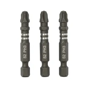 Erbauer PH3 Impact Screwdriver bits (L)50mm, Pack of 3