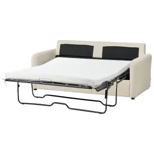 Sofa Bed BENNAS Light Beige Boucle