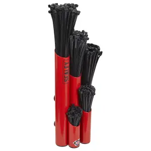 Sealey Large Magnetic Steel Cable Tie Holder With 500 Cable Ties Red APCTHRXL