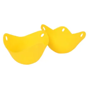 Ashley Silicone Egg Poachers - Yellow - Pack of 2