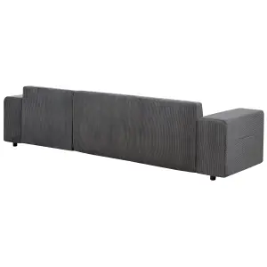 Corner Sofa LUSPA Dark Grey Corduroy Left Hand