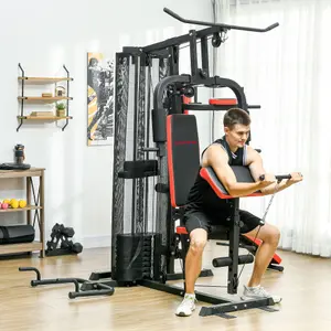 SPORTNOW Multi Gym Workout Station with Sit Up Bench, Push Up Stand, Dip Bars